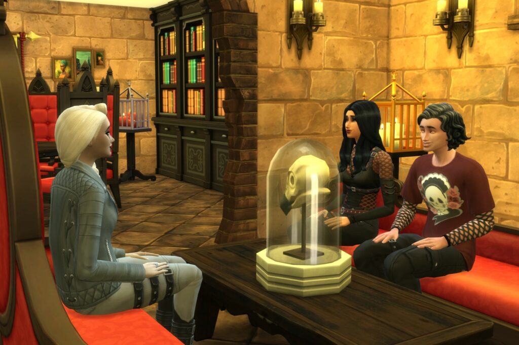 Three vampires in conversation.